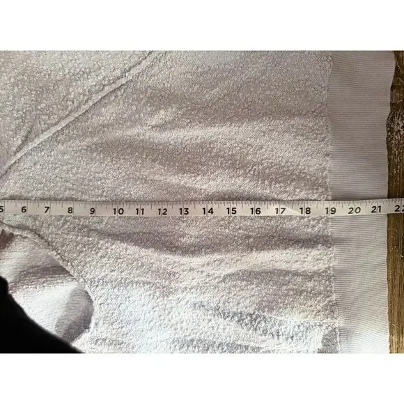 Free People Sweater Found My Friend Light Blue Textured Pullover Cozy Womens L - Picture 7 of 8